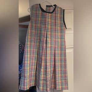 NWT The Beaufort Bonnet Company Mary Frances Frock.  Plaid/Nantucket Nav…